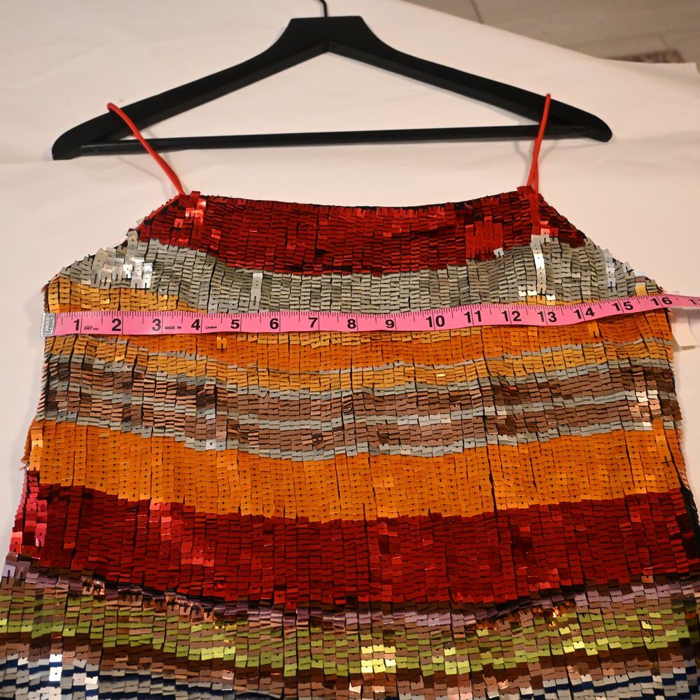 Alice + Olivia Multicolor Sequin Striped Mini Dress - Picture 5 of 9